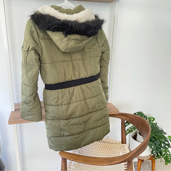 Hudson Kids Unisex Fur Hood Winter Moss Long Puffer Jacket/Sz: XL - Picture 7 of 14